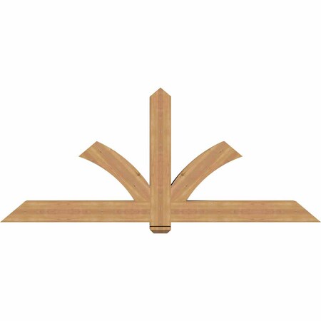 Ekena Millwork Redmond Smooth Timber Gable Bracket, Western Red Cedar, 84"W x 35"H x 5 1/2"D x 5 1/2"F, 10/12 Pitch GBW084X35X0606RED00SWR